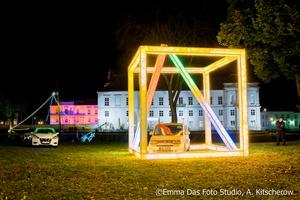 Lichtw&uuml;rfel am Havelufer zur Lichternacht 2017 in Oranienburg
