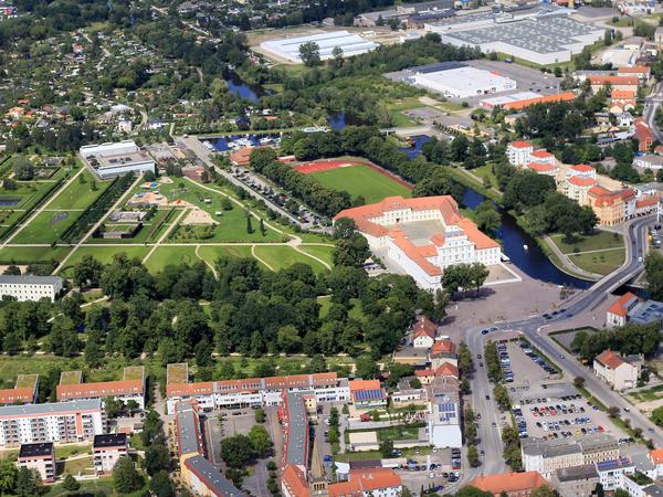 Luftbild Innenstadt mit Schloss 2017