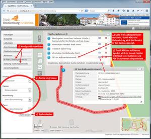 Schaubild B-Plan im Geoportal finden
