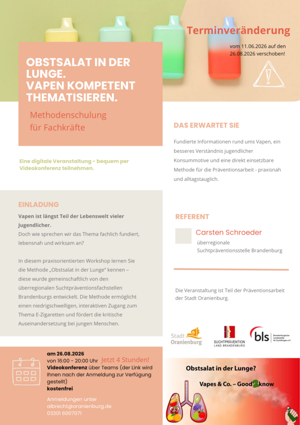 &raquo;Obstsalat in der Lunge&laquo; am 26.08.2026