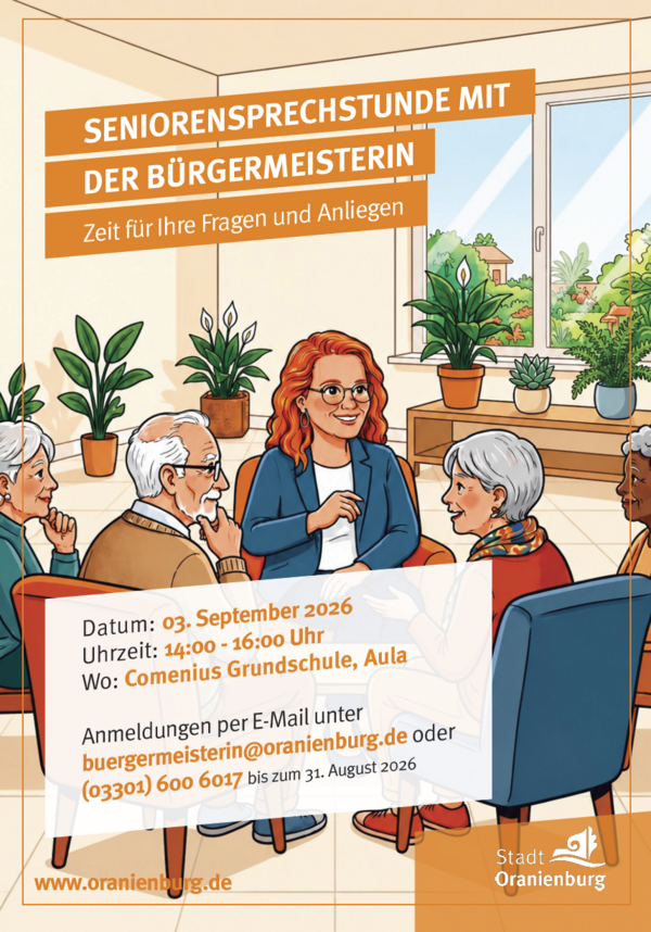 Seniorensprechstunde der B&uuml;rgermeisterin am 3. September
