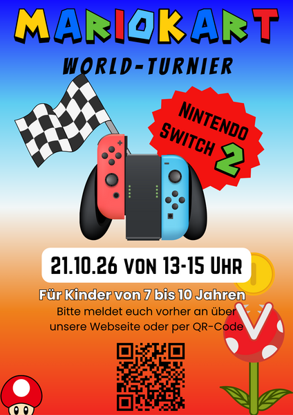 MarioKart World Turnier f&uuml;r Kinder von 7 bis 10 Jahren