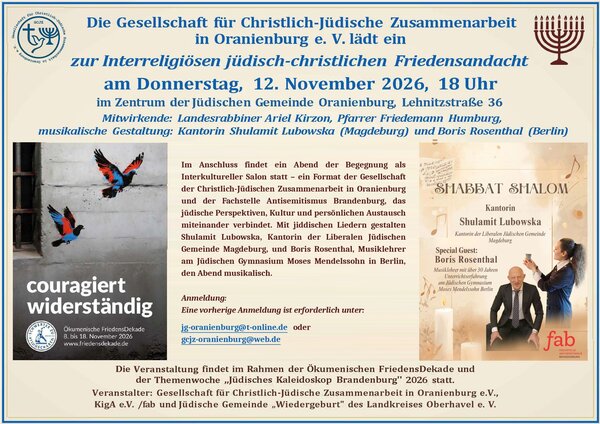 Einladung interreligi&ouml;ses Friedensgebet 12.11.2026