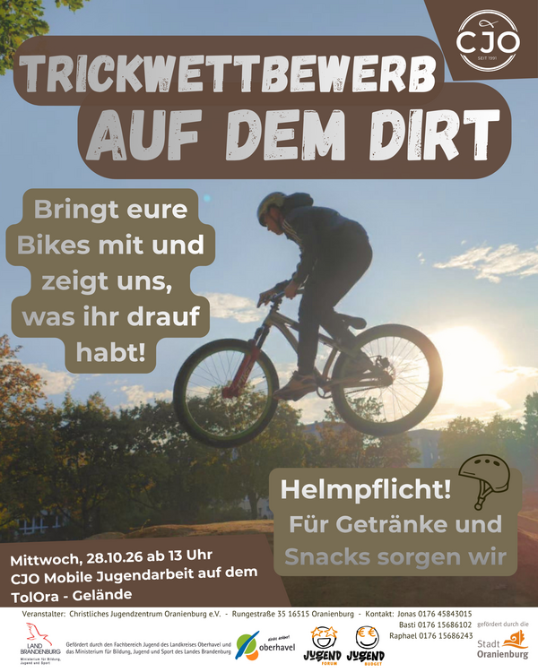 Trickwettbewerb auf dem Dirt am 28.10.2026 in Oranienburg