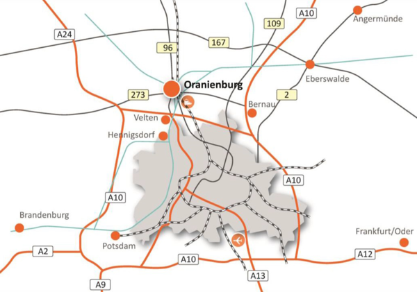 Lageplan Oranienburg