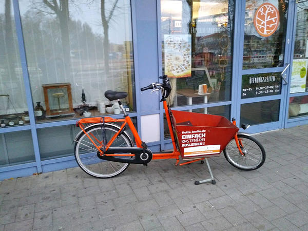 Das Oranienburger Lastenfahrrad �Jette� kann auch von B�rgerinnen und B�rgern ausgeliehen werden.