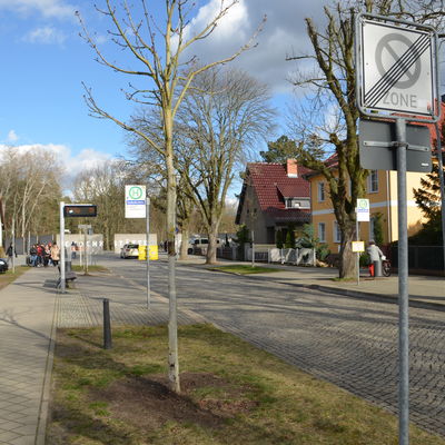 Auf der Fahrt zur Gedenkst&auml;tte Sachsenhausen passieren t&auml;glich zahlreiche Busse die umliegenden Wohnstra&szlig;en. F&uuml;r die Anwohner kein sch&ouml;ner Zustand.