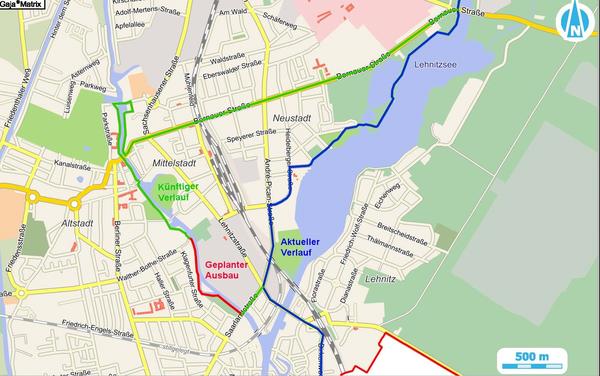 Nach Fertigstellung des Wegeausbaus wird der Havelradweg �ber den verl�ngerten Uferweg und �ber die Bernauer Stra�e gef�hrt.