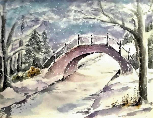 Daie Aquarell-Winterlandschaften der K�nstlerin Angelika Leopold sind ab Januar im neuen Kunstraum am Bahnhof zu sehen.