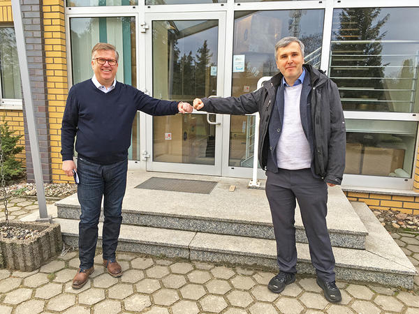 B&uuml;rgermeister Laesicke zu Besuch bei ERV-Gesch&auml;ftsf&uuml;hrer Heydenbluth