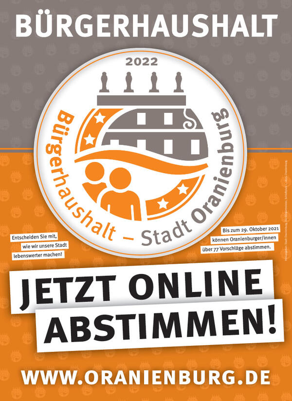 Plakat zur Abstimmung &uuml;ber den B&uuml;rgerhaushalt 2022