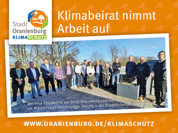 Der neue Klimabeirat der Stadt Oranieburg kam am 
29. M�rz 2022 zu seiner ersten Sitzung in der Stadtbibliothek zusammen.
