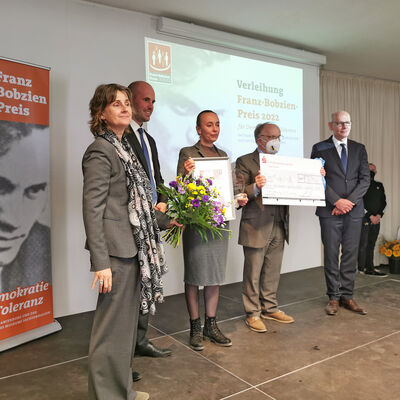 Verleihung des Franz-Bobzien-Preises 2022 der Stadt Oranienburg und der Gedenkst�tte Sachsenhausen.