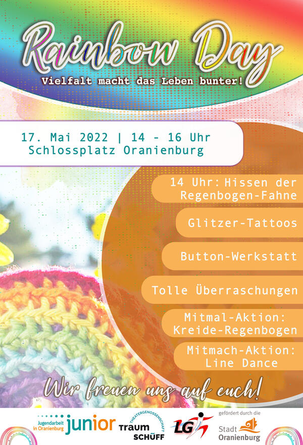 Rainbow-Day: Am 17.5. wird es bunt auf Oranienburgs Schlo&szlig;platz