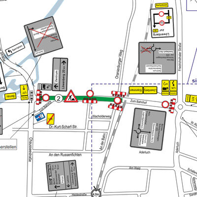 Umleitungsplan Stra�e �Zum Bahnhof� (Ausriss)