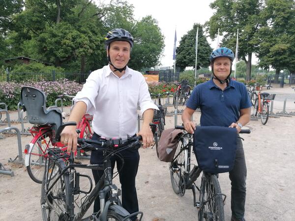 Stadtradeln 2022: Auch B&uuml;rgermeister Alexander Laesicke und Radverkehrsexperte Sven Dehler treten in die Pedale