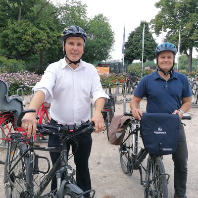 Stadtradeln 2022: Auch B&uuml;rgermeister Alexander Laesicke und Radverkehrsexperte Sven Dehler treten in die Pedale