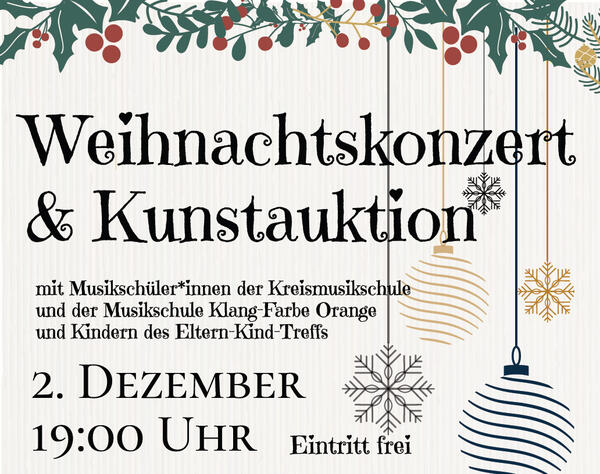 Weihnachtskonzert und Auktion am 02.12.2022 zugunsten der Ukraine-Hilfe