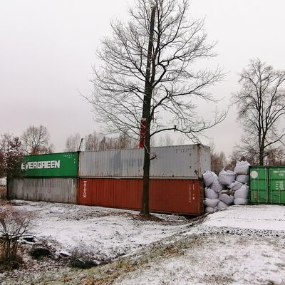 Die R&auml;umstelle am &raquo;Weg zur Biberfarm&laquo;.