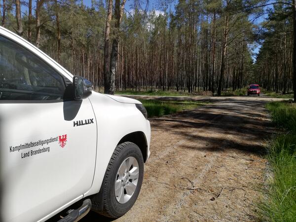 Mitten im Wald m�ssen am 13.3. zwei Bomben gesprengt werden.