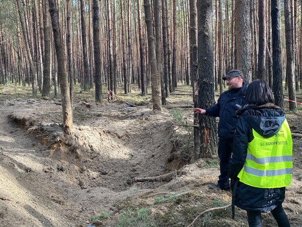 Zwei Bomben im Wald erfolgreich gesprengt.