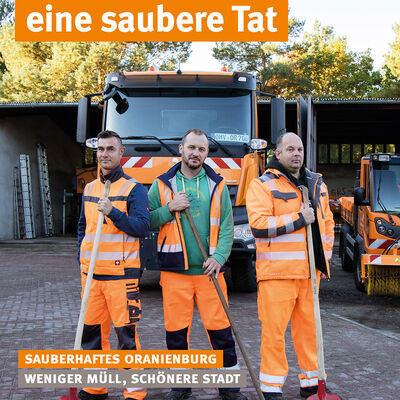 Sauberhaftes Oranienburg: Plakatmotiv der Oranienburger Sauberkeitskampagne.