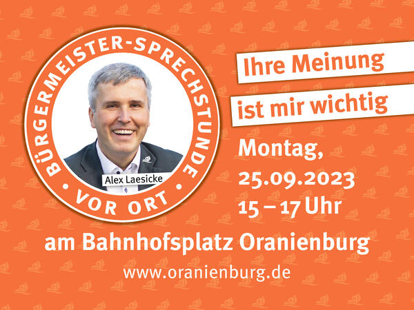 B�rgermeister vor Ort: Sprechstunde am 25.09.2023 auf dem Bahnhofsplatz
