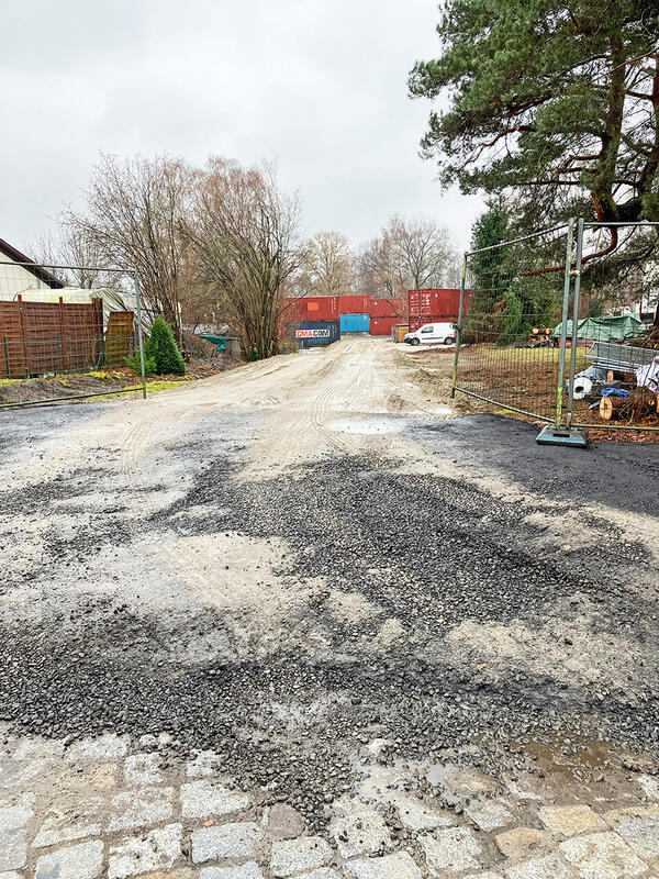 Baustra&szlig;e zur R&auml;umstelle Inselweg