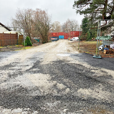 Baustra&szlig;e zur R&auml;umstelle Inselweg