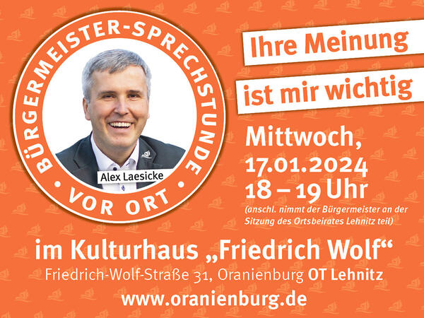 B�rgermeister-Sprechstunde am 17.01.2024 in Lehnitz