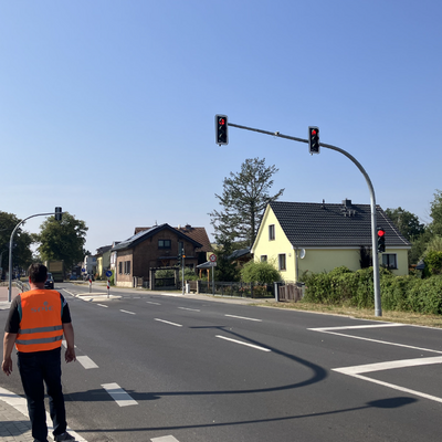 Ampel am Globus