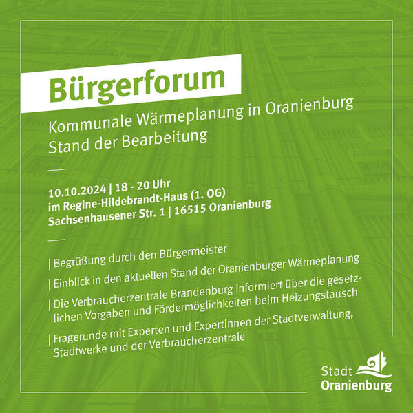 B�rgerforum W�rmeplanung am 10.10.2024