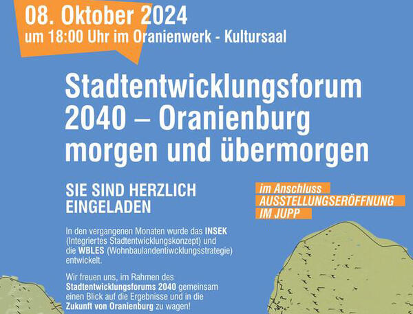Alle B�rgerinnen und B�rger sind zum Stadtentwicklungsforum am 8.10. willkommen.