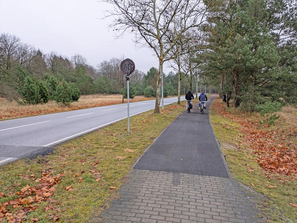 Der Radweg entlang der Carl-Gustav-Hempel-Stra�e ist erneuert worden.